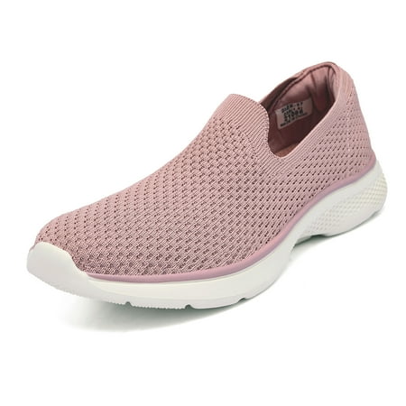 

TIOSEBON Women s Slip on Loafer Shoes - Mesh Casual Flat Nurse Walking Sneakers Pink US9