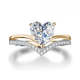 thumbnail image 2 of Anillo de boda con incrustaciones de carburo de tungsteno en forma de corazón simple, 2 of 4