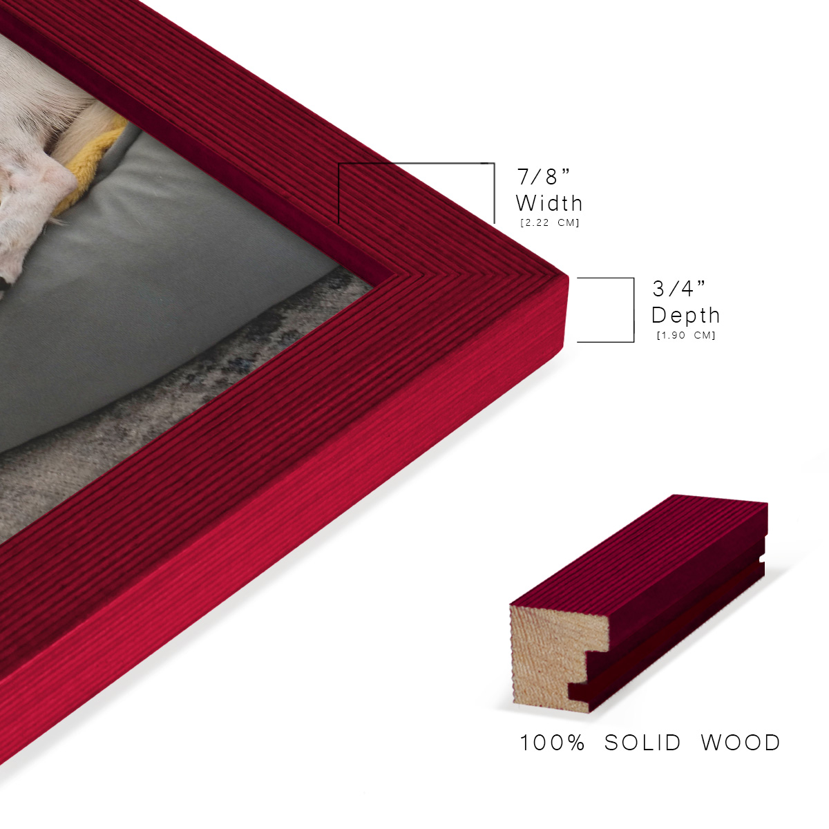 Grooved 6 in. x 8 in. Red Picture Frame Set (Set of 4)