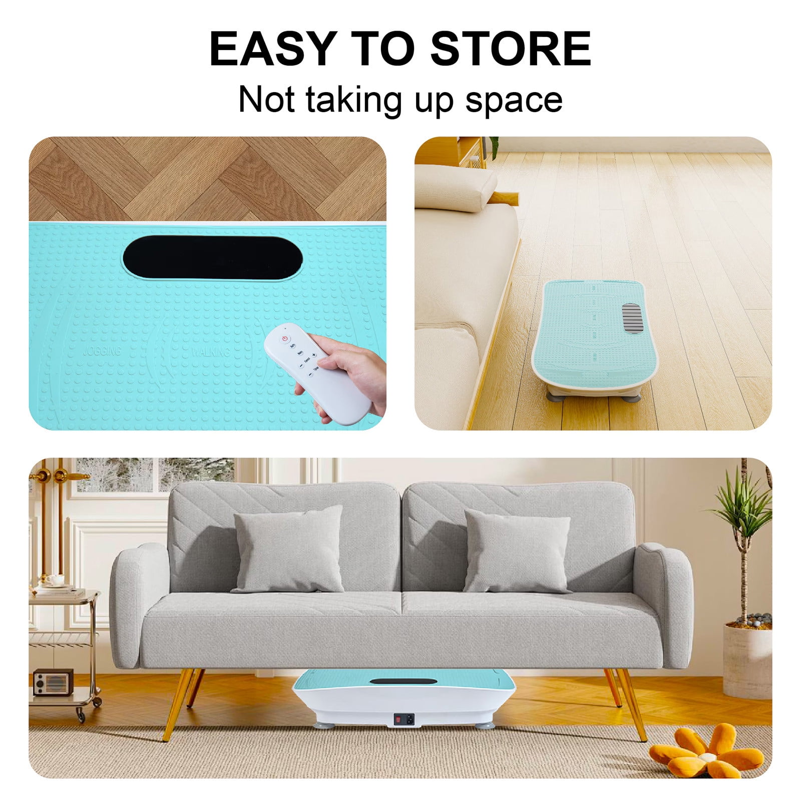 HengDidi Vibration Platform Machine Silent Motor Fitness Massager with Remote Control, 10 Speed Levels Auto Mode Bluetooth Speaker, Portable Body Shaking Machine for Home Gym, Weight Management