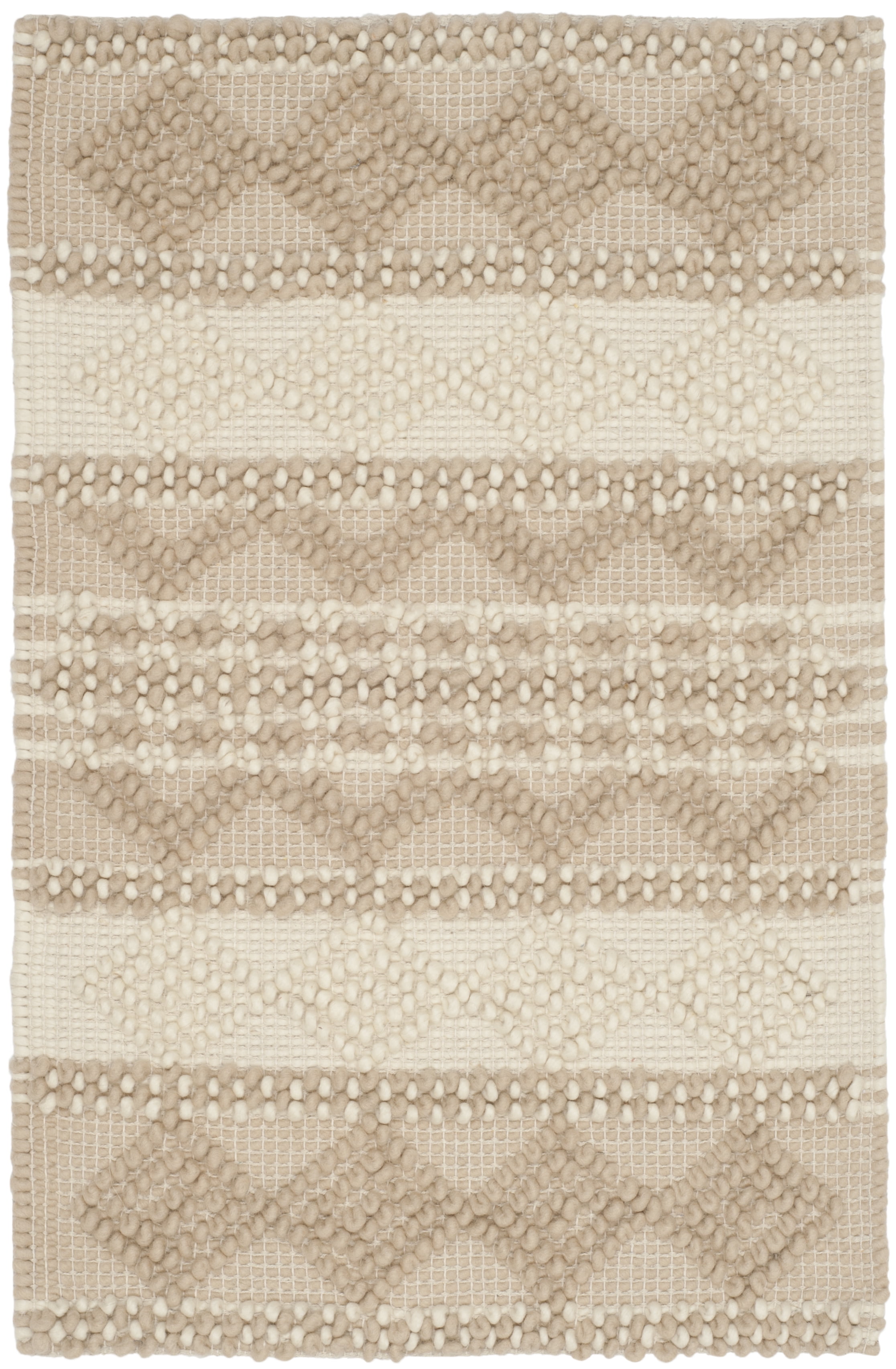 SAFAVIEH Natura Carly Geometric Braided Wool Area Rug, Beige/Ivory, 2' x 3'