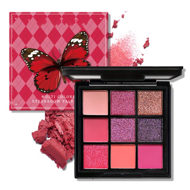 Disco de sombras de ojos de 9 colores Disco de sombras de ojos Nine Red Butterflys Disco de sombras de ojos verde polarizado