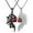 Silver & Black, variant on HUANLEDASH 1/2 Pcs Couple Necklaces Wing Shape Rhinestone Decor Love Symbolization Demon Angel Matching Necklace Valentines Day Gift Pendant Necklace