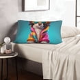 thumbnail image 6 of Naloa Colorful Sunglasses Dog Pillowcase, Throw Pillowcase, Wrinkle-Free, Stain-Resistant with Hidden Zipper for Bedroom Sofa-16"x24", 6 of 6