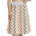 thumbnail image 1 of Women's Geometric Rhombuses with Stripes A-line Printed Skirt Casual Wear, 2XL, Orange Almond Green, by Ambesonne, 1 of 1