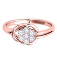 thumbnail image 2 of Mauli Jewels 1/4 Carat Round White Seven Stone Diamond Engagement Ring In 14K Solid Rose Gold, Ring Size 7.5, 2 of 7