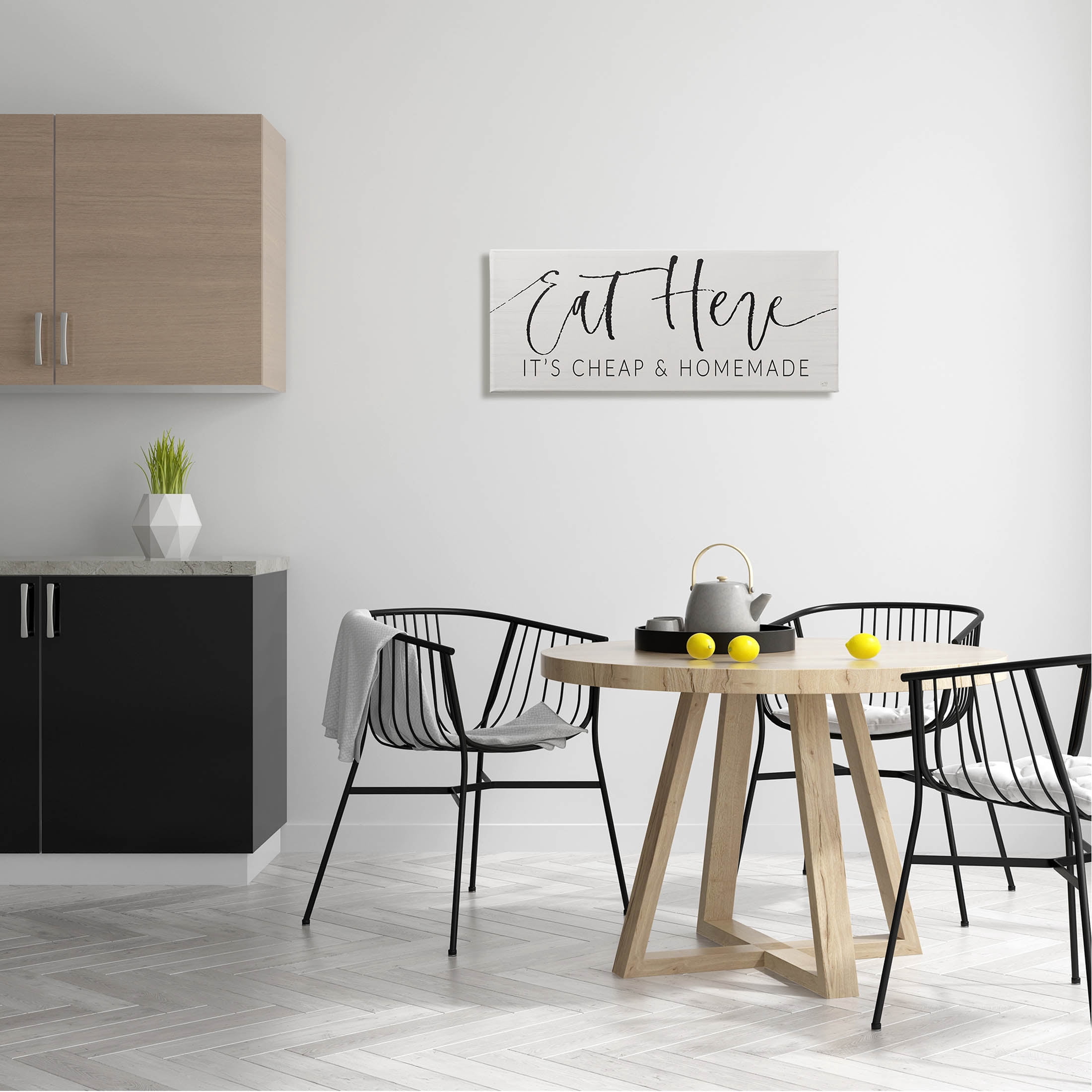 Eat Here Cheap & Homemade Phrase Inspirational Graphic Art Gallery Wrapped Canvas Print Wall Art