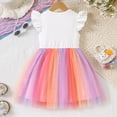 thumbnail image 6 of Girls' Easter Dress Funny Cute Floral Bunny Print Puff Short Sleeve Sash Skirts Lightweight Trendy Casual Comfy Outfits, 6 of 9