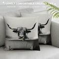 thumbnail image 3 of Orinice Bull Graphic Decorative Throw Pillow Cover for Home Couch Living Room Bed Sofa - Short Plush Material - 1PC 18x18in, 3 of 5