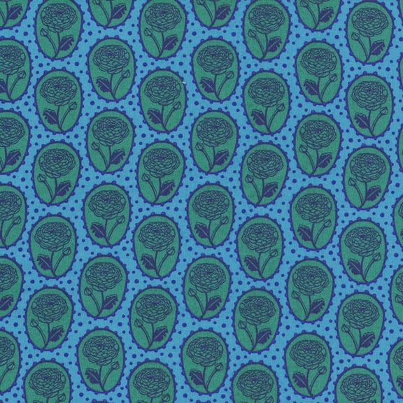 Free Spirit Fabrics Love Always, AM by Anna Maria Locket - Ocean