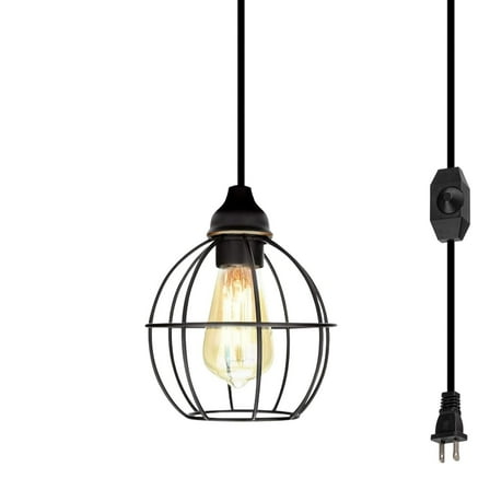 Kiven Pendant Light Equipped with Dimmable Lighting Cord（15ft）,Lantern Creativity Hanging Mounted Pendant Light for Porch Corridor Stair,1 Pack