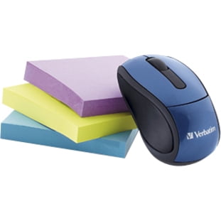 Verbatim - Mini Travel Wireless Optical Mouse with Compact Design - Blue