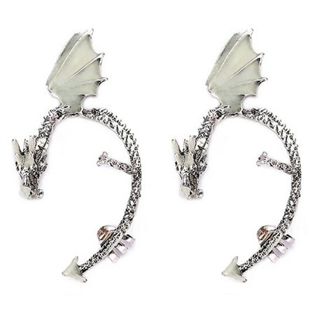1Pc The Dragon Ear Cuff Glow In The Dark Ancient Bronze Plated Dragon Ear Clip Earrings Stud Earrings Women Men Girls Boys Gift Christmas Gift