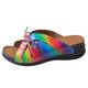 thumbnail image 1 of Bmisegm Women's Rainbow Bow Wedge Slippers Summer Casual Light Beach Sandals Womens Sandals Summer Multicolour 6.5, 1 of 5