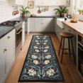 thumbnail image 2 of Garvee 2'x6' Vintage Floral Runner Rug Washable Rug, Non Slip Traditional Accent Rug Stain Resistant Foldable Printed Carpet for Hallway Bedroom Kitchen, Black, 2 of 8