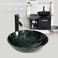 thumbnail image 6 of ELECWISH Bathroom Artistic Vessel Sink, Modern Round Tempered Glass Basin Washing Bowl, Oil Rubbed Bronze Faucet, Pop-up Drain Set, 6 of 8