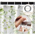 thumbnail image 6 of Floral Stall Shower Curtain, Green Leaves Flower Small Dorm Bathroom Curtain, Elegantly Bloom Lush Blossom Plant Narrow Shower Curtain for Bathroom Set with 6 Hooks, Yellow 36Wx72L, 6 of 6