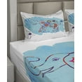thumbnail image 2 of Ambesonne East Fitted & Top Sheet Set with Shams, Thailand Paisley, Multicolor, 2 of 4