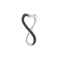 thumbnail image 1 of Diamond Princess 10kt White Gold Womens Round Black Color Enhanced Diamond Infinity Pendant 1/10 Cttw, 1 of 1