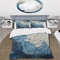 thumbnail image 2 of Designart "Modern Coastal Waves in Blue and White III" Coastal Minimalism Bedding Covert Set - Landscapes Blue Coastal Bed Set With 2 Shams, 2 of 5