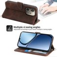 thumbnail image 3 of For Oppo A5 Pro 5G Case Flower Pattern PU Leather Wallet Phone Cover with Strap - Black, 3 of 5