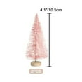 thumbnail image 3 of 2Pcs Mini Christmas Trees Artificial Christmas Tree Bottle Brush Trees with Wooden Base for Christmas Decor Christmas Party Home Table Craft Decorations(Pink：4.1"), 3 of 3