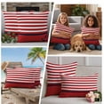 thumbnail image 5 of Nautical Anchor Outdoor Waterproof Pillow Covers, Red White Geometric Horizontal Stripes Decorative Square Throw Pillowcase Sofa Cushion Sham for Patio/Couch/Chair, 18"x18" 2 Pack, 5 of 8