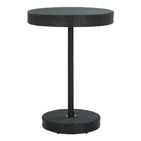 Patio Table Black 29.7"x41.7" Rattan