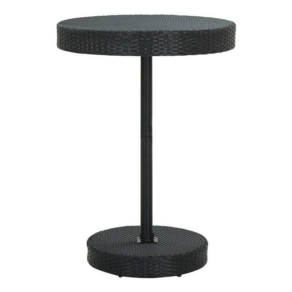 Patio Table Black 29.7"x41.7" Rattan