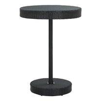 Patio Table Black 29.7"x41.7" Rattan