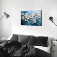 thumbnail image 5 of Abstract White Flower Canvas Wall Art, 3D Oil Painting Style Floral Print, Modern Textured Blossom Artwork for Living Room Bedroom Office Decor, Ready to Hang, 5 of 6