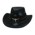 thumbnail image 1 of Wdgfv Western Cowboy Hat Featuring Studded Bull Head Design And Star Pattern With Heart Top For Fashionable Western Style Black One Size, 1 of 3