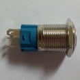 thumbnail image 4 of Interruptor de botón pulsador redondo autoenclavable Luz LED blanca con conector de cable Cola Interruptor de botón pulsador redondo alto, 4 of 8