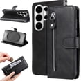 thumbnail image 1 of Wallet Case for Samsung Galaxy S26 Ultra with Zipper Pocket & Card Slots – Stand Function Black, 1 of 5