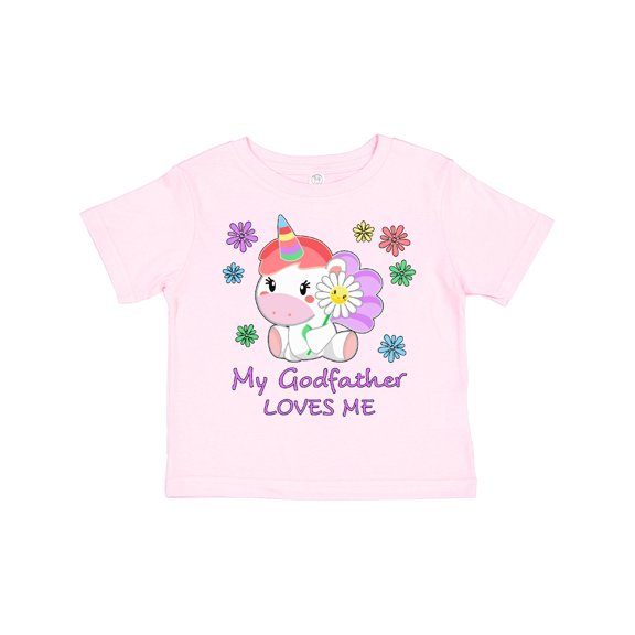 Inktastic My Godfather Loves Me Cute Unicorn Boys or Girls Toddler T-Shirt