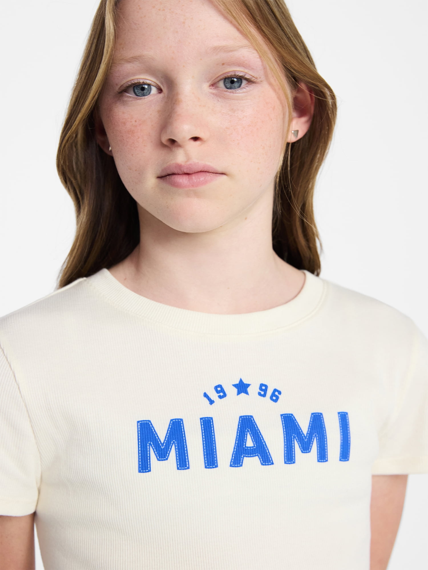 Weekend Academy Girls Graphic Baby Tee with Short Sleeves, Sizes 4-18