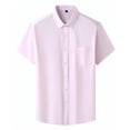 thumbnail image 3 of Aofany Men Dress Shirt Plus Size Casual Fashion Business Short Sleeve Blouse Turn-down Collar Regular Fit Button Shirt Top, 3 of 3