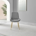 thumbnail image 4 of Furniturebox UK Pesaro Pesaro Modern Adult Velvet Gray Dining Side Chairs, Set of 2, 4 of 6