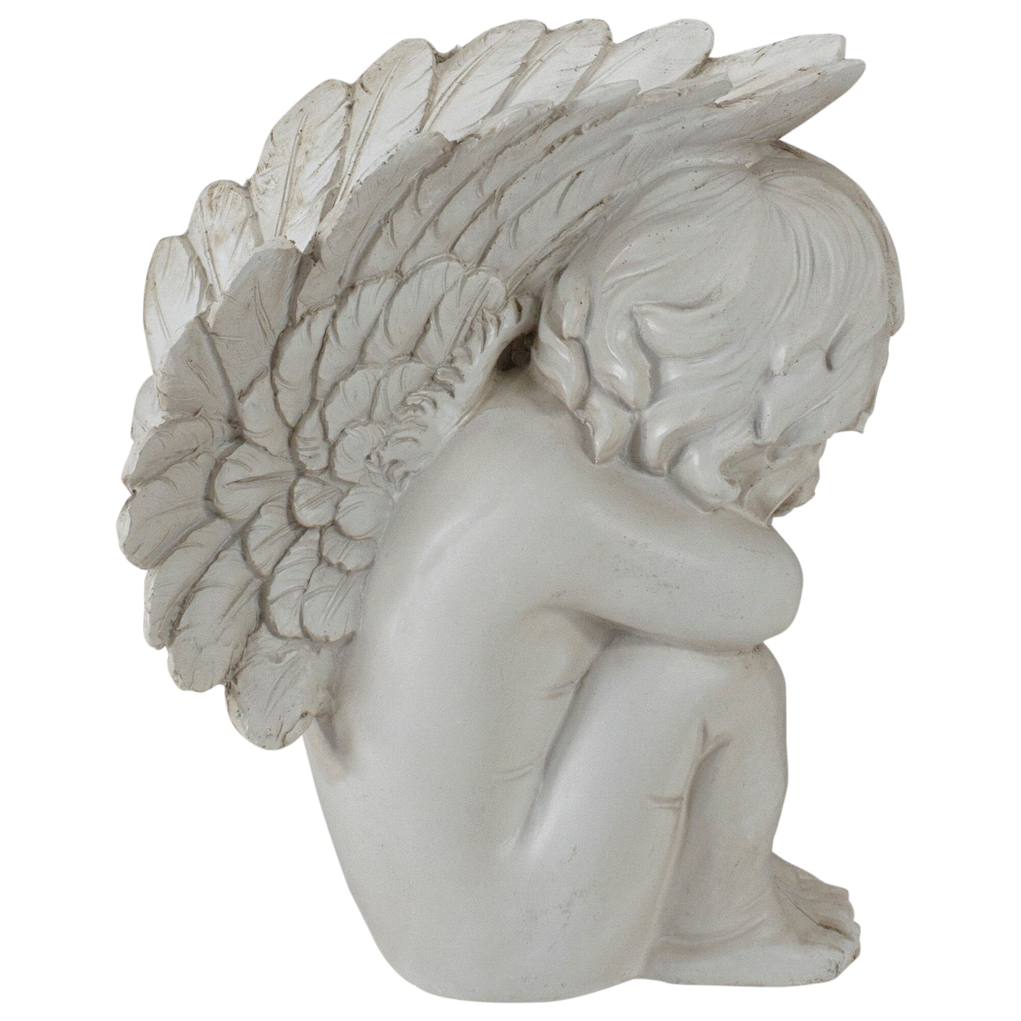 7.5" Ivory Left Facing Sleeping Cherub Angel Outdoor Garden Statue - image 4 of 5