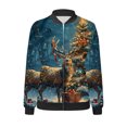 thumbnail image 5 of LOVZFMLL Vestes pour Femmes Chandail en Molleton Ample à Manches Longues avec Fermeture Éclair Veste de Baseball Tricotée Décontractée, 5 of 5