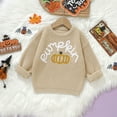 thumbnail image 2 of NOLDARES Toddler Baby Girl Boy Knit Football Sweater Long Sleeve Pumpkin Sweatshirt Fall Winter Clothes Football Outfit(Khaki,7-8 Years), 2 of 5