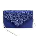 thumbnail image 2 of Willtoo Women Rhinestone Decor Envelope Clutch Bag Evening Party Handbag Purse Blue, 2 of 3