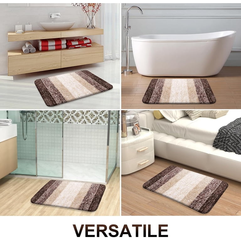 Microfiber Bathroom Mat with Gradient Stripe Pattern photo 7
