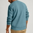 thumbnail image 3 of Diufon Long Sleeve Shirts for Men Casual Knitted Button Down Crewneck Sweatshirt Trendy Classic Pullover Tops, 3 of 6