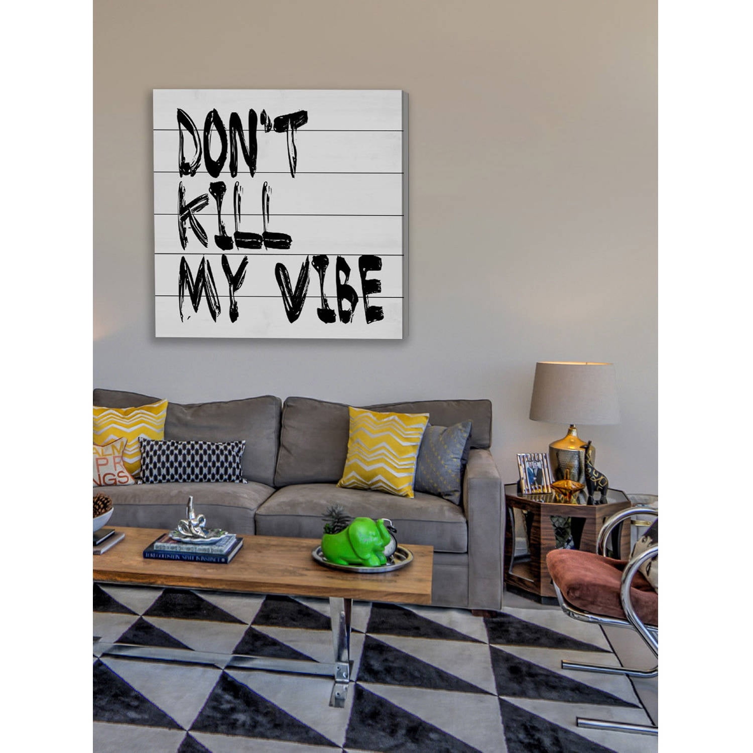 Marmont Hill "Don't Kill My Vibe" by Diana Alcala Painting Print on White Wood