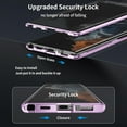 thumbnail image 3 of Magnetic Tempered Glass Double-Sided Phone Case for Samsung S25 S24 S23 S22 S21 Ultra Plus, Anti-Peep All-Round Protection & Anti-Drop (for Samsung S25plus/S25+,Purple), 3 of 7