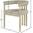 thumbnail image 3 of Meridian Furniture Marcello Stone Velvet Dining Chair (Set of 2), 3 of 7