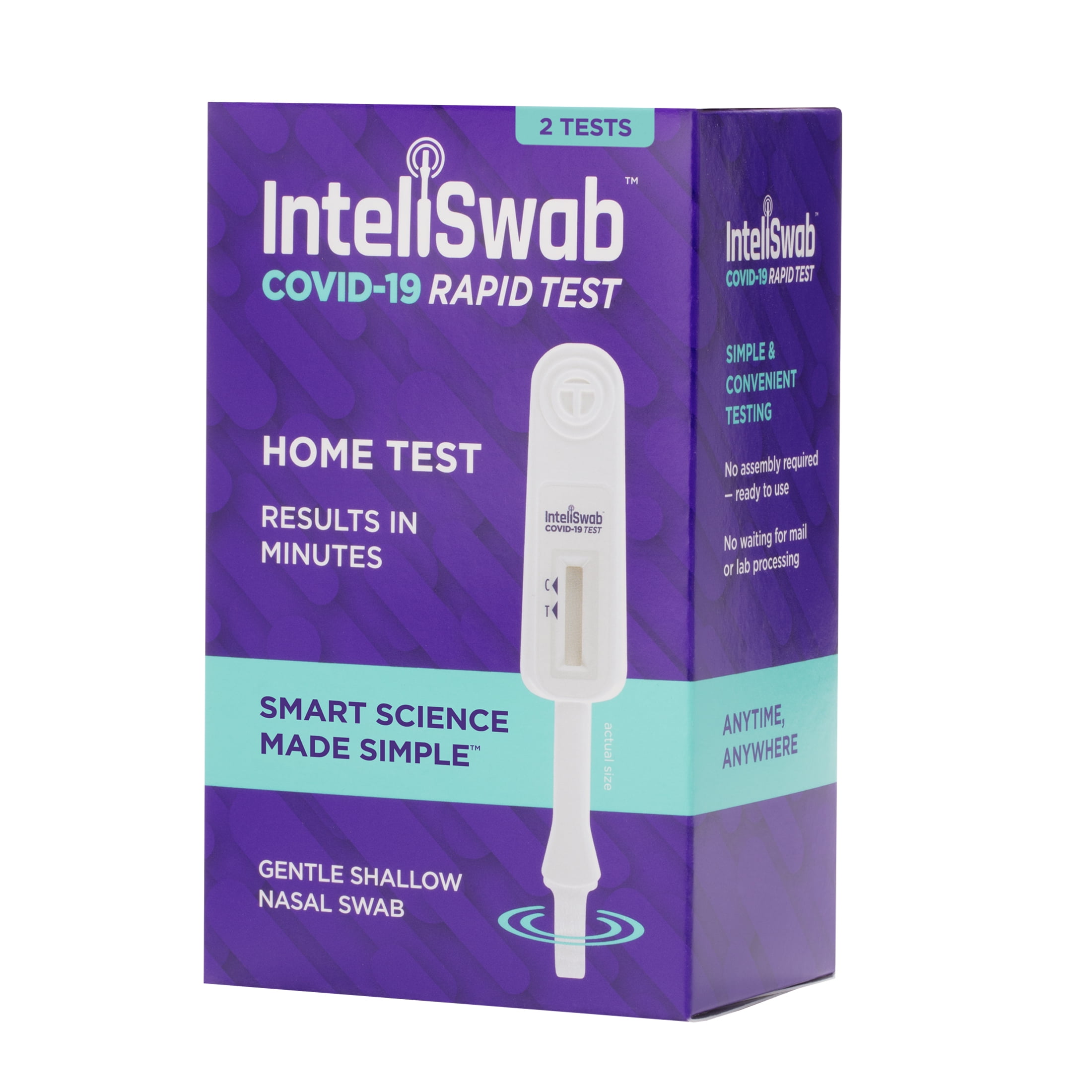 inteliswab covid 19 rapid antigen test for results anytime and anywhere 2 tests walmart com