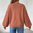 thumbnail image 5 of Fesfesfes Women's V-Neck Bow Decorated Knit Sweater with RibbedLong Sleeve Soft Warm Cozy Casual Pullover Top for Fall Winter Daily Wear, 5 of 7