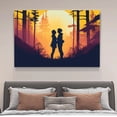 thumbnail image 4 of Póster de lienzo con una pareja abrazándose en un bosque al atardecer, decoración para dormitorio, paisaje deportivo, decoración para oficina, regalo, estilo marco, 16 x 24 pulgadas (40 x 60 cm), 4 of 8